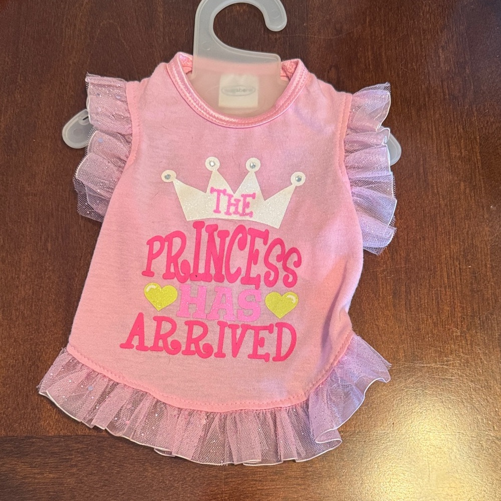 Pink "The Princess Has Arrived" Ruffle Dog dress
